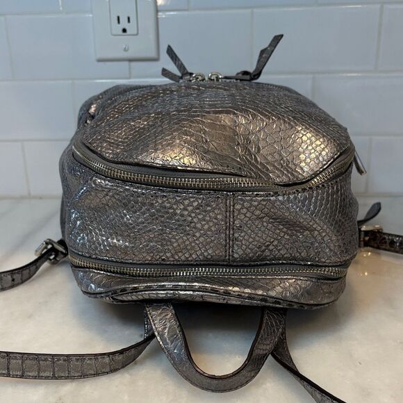 Michael Kors Rhea Metallic Snake-Embossed-Leather Backpack - HTF - Picture 11 of 15